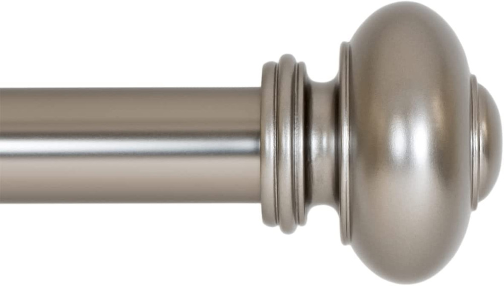 16-28 Inch, Satin Nickel, 1" Rod, Ivilon Drapery Window Curtain Rod, Knob Design